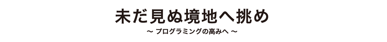 未だ見ぬ境地へ進め